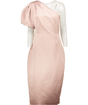 Elliatt Blush Pink Starfire One Shoulder Midi Pencil Dress UK 12