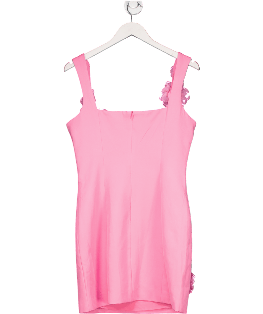 Elliatt Trompe 3d Floral Mini Dress Pink UK M - Reliked
