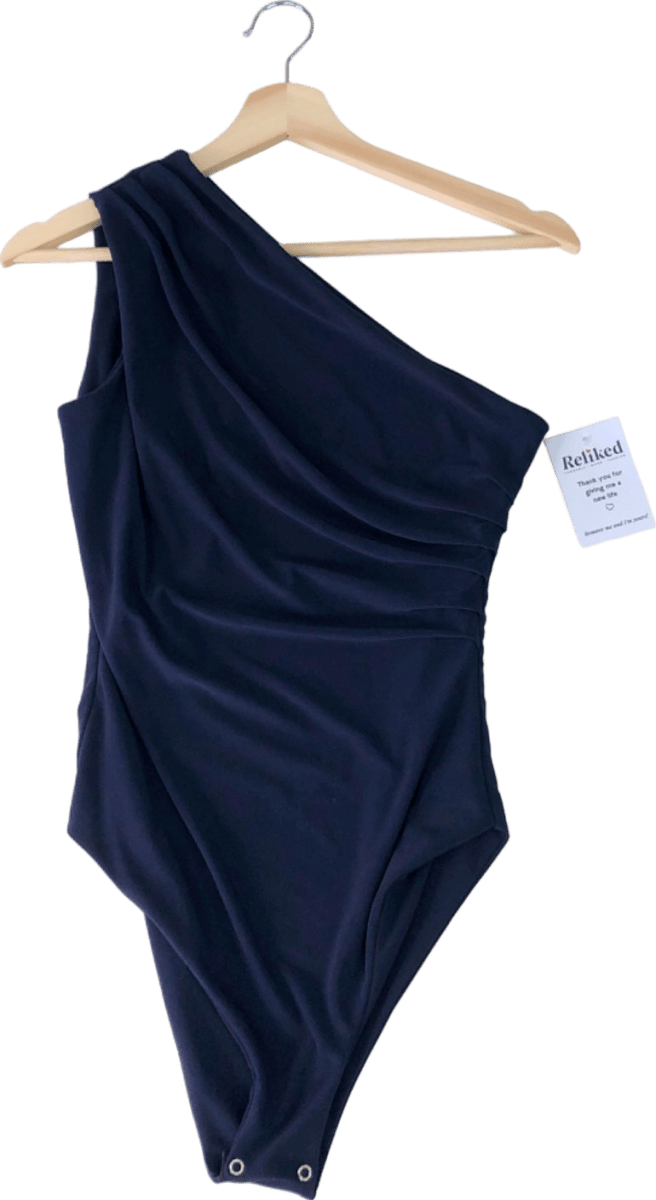 ELR Style Navy One - Shoulder Bodysuit UK S - Reliked