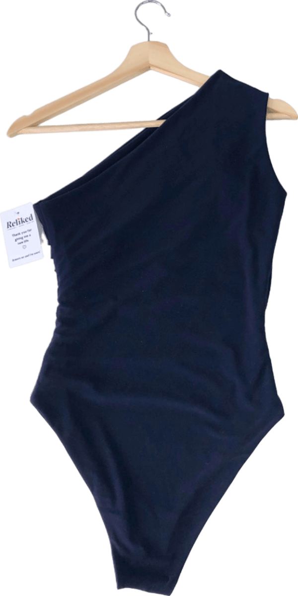 ELR Style Navy One - Shoulder Bodysuit UK S - Reliked