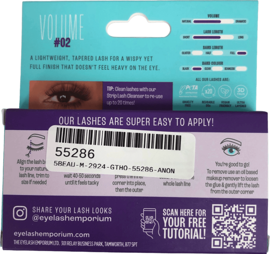 Emporium Lash Volume 02 Black 1ml - Reliked