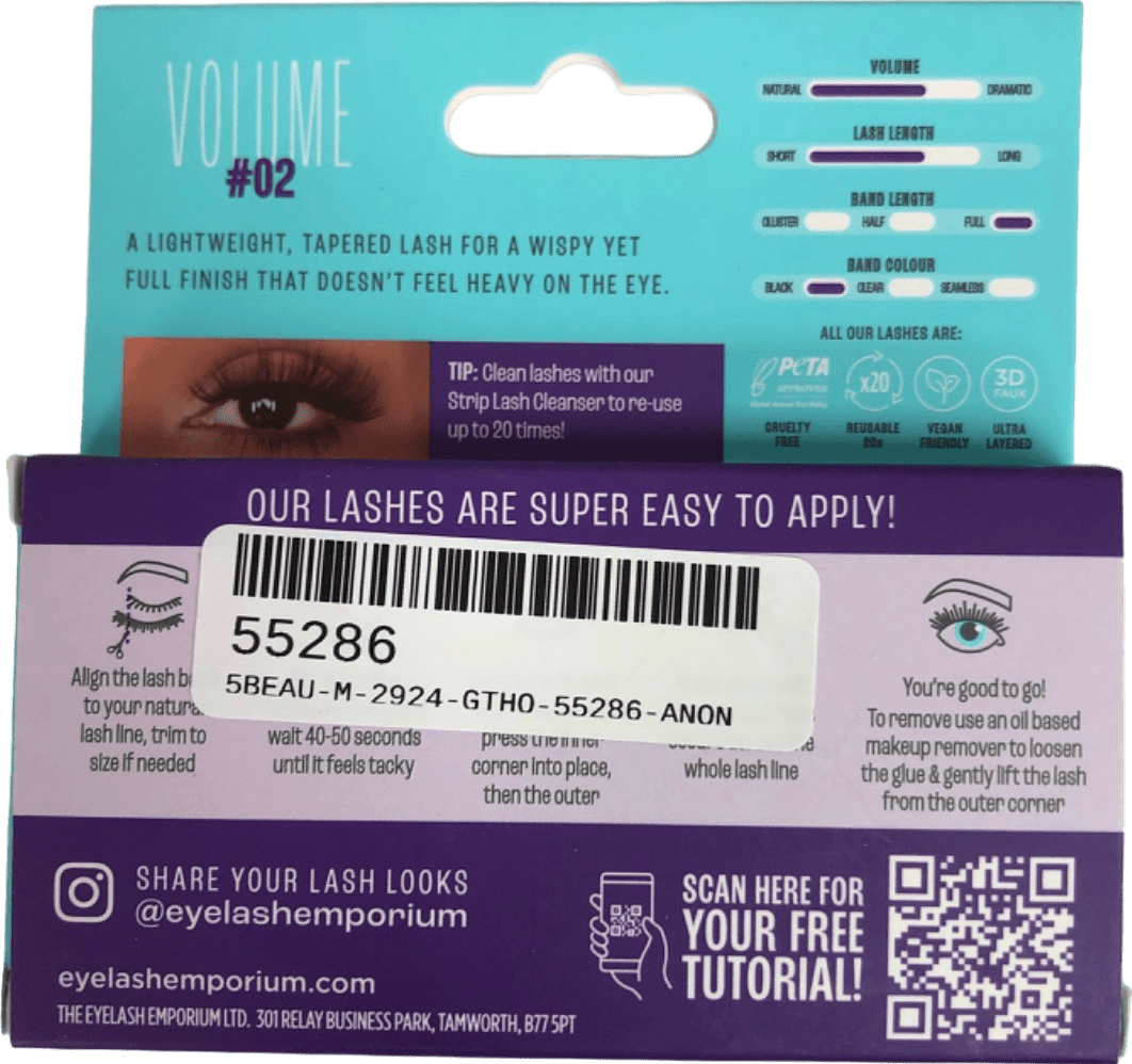 Emporium Lash Volume 02 Black 1ml - Reliked