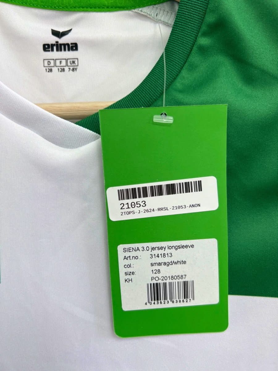 Erima Green White Siena 3.0 Jersey Long Sleeve - Reliked