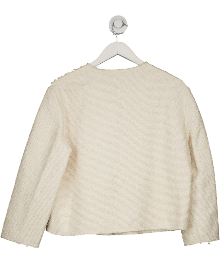 Ermano Scervino Cream Tweed Jacket With Pearl Buttons It46 UK 14 - Reliked