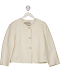 Ermano Scervino Cream Tweed Jacket With Pearl Buttons It46 UK 14 - Reliked