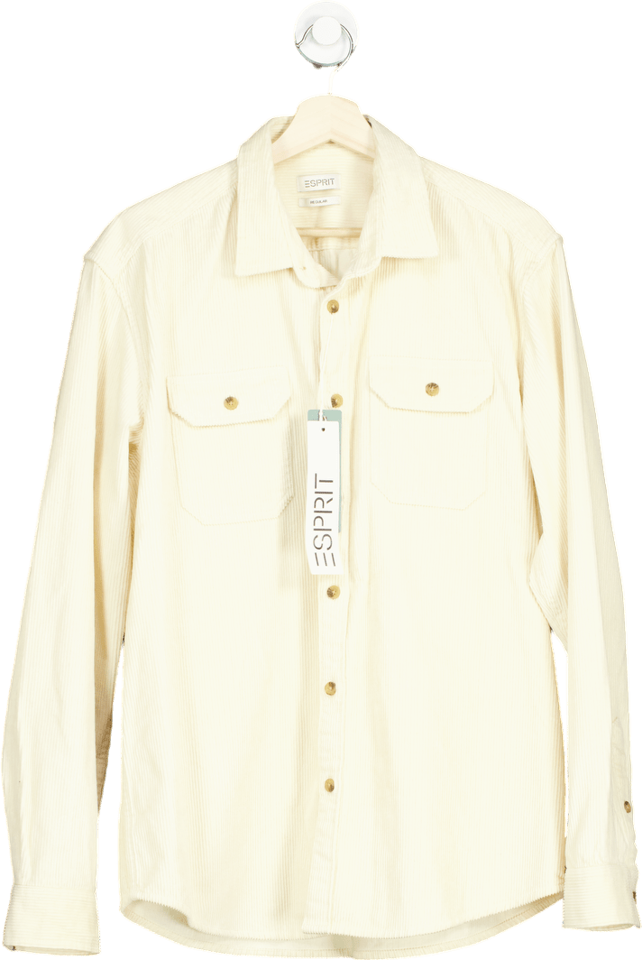Esprit Cream Corduroy Long Sleeve Shirt L - Reliked