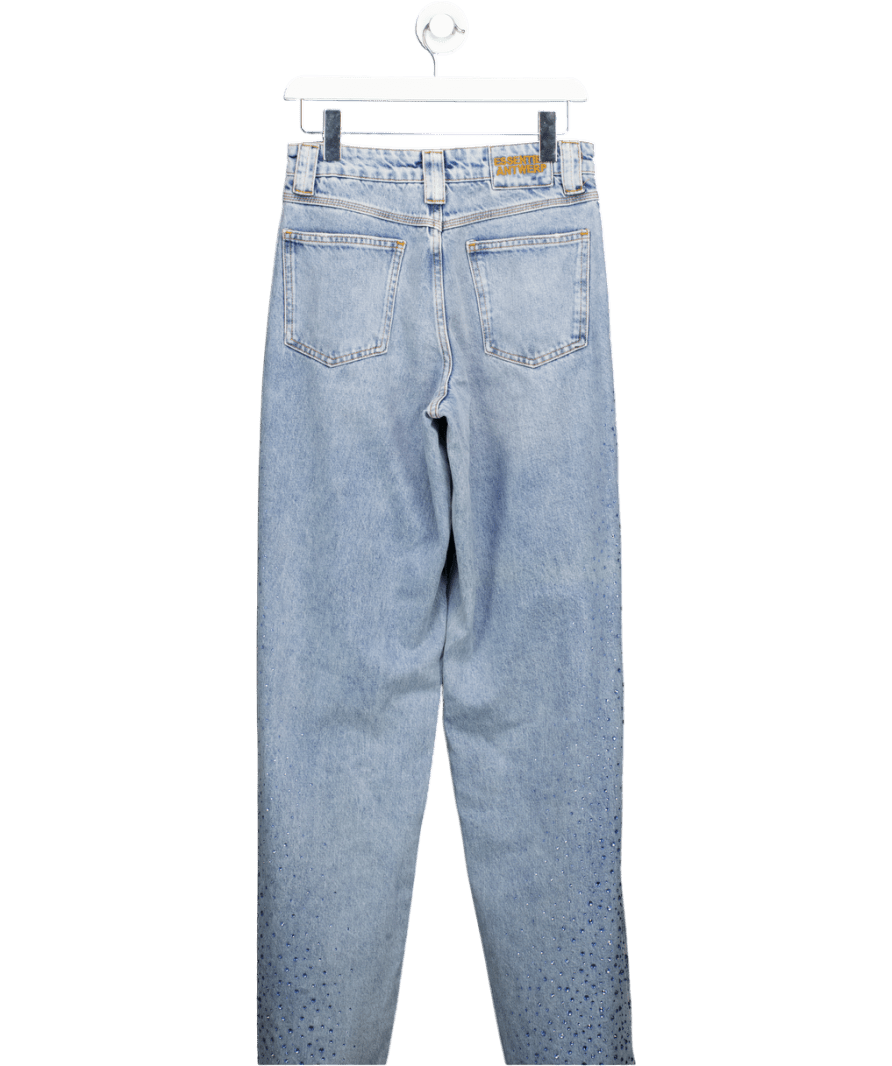 Essentiel Antwerp Light Blue Rhinestone - adorned High - rise Wide - leg Jeans W25 - Reliked