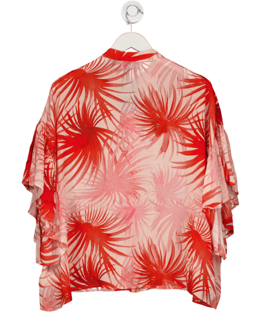 Essentiel Antwerp Pink Oversize Silk Blend Blouse With Ruffle Sleeve UK L - Reliked
