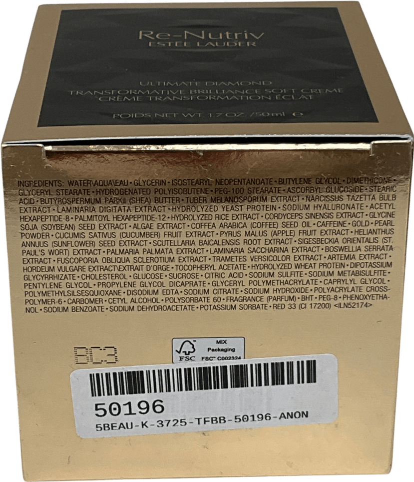 Estee Lauder Re - nutriv Ultimate Diamond Transformative Energy Creme Rich 50ml - Reliked