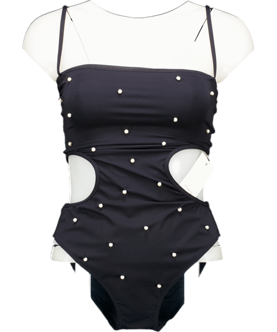 EVARAE One Piece Swimsuit Black With Pearl Detailing UK 8 - Reliked