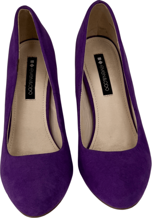 Even&Odd Purple Faux Suede High Heel Court Shoes UK 7 EU 40 👠 - Reliked