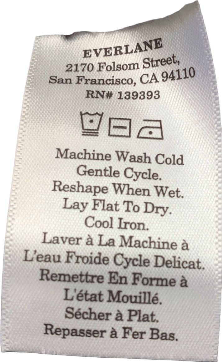 Everlane Black and White Striped Crew Neck T-shirt UK S - Reliked