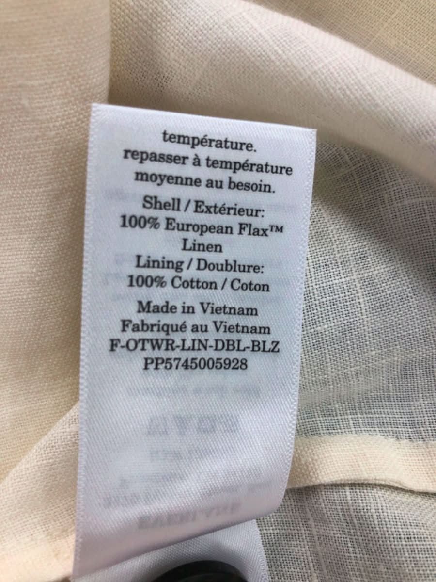 Everlane Cream Double - Breasted Linen Blazer Size 4 UK S - Reliked