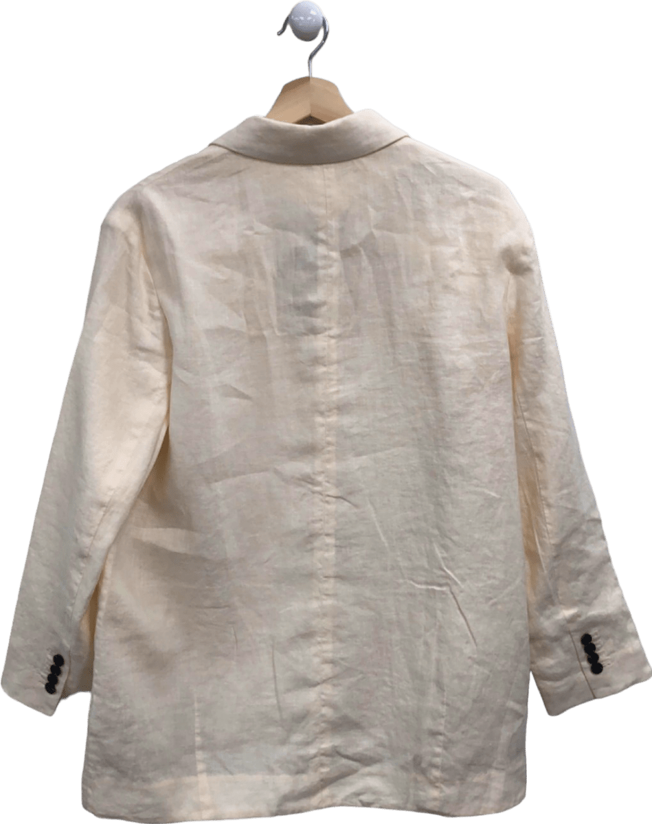 Everlane Cream Double - Breasted Linen Blazer Size 4 UK S - Reliked