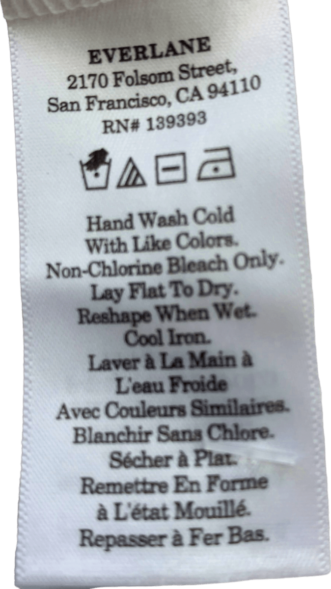 Everlane Cream Ribbed Polo V - Neck UK S - Reliked