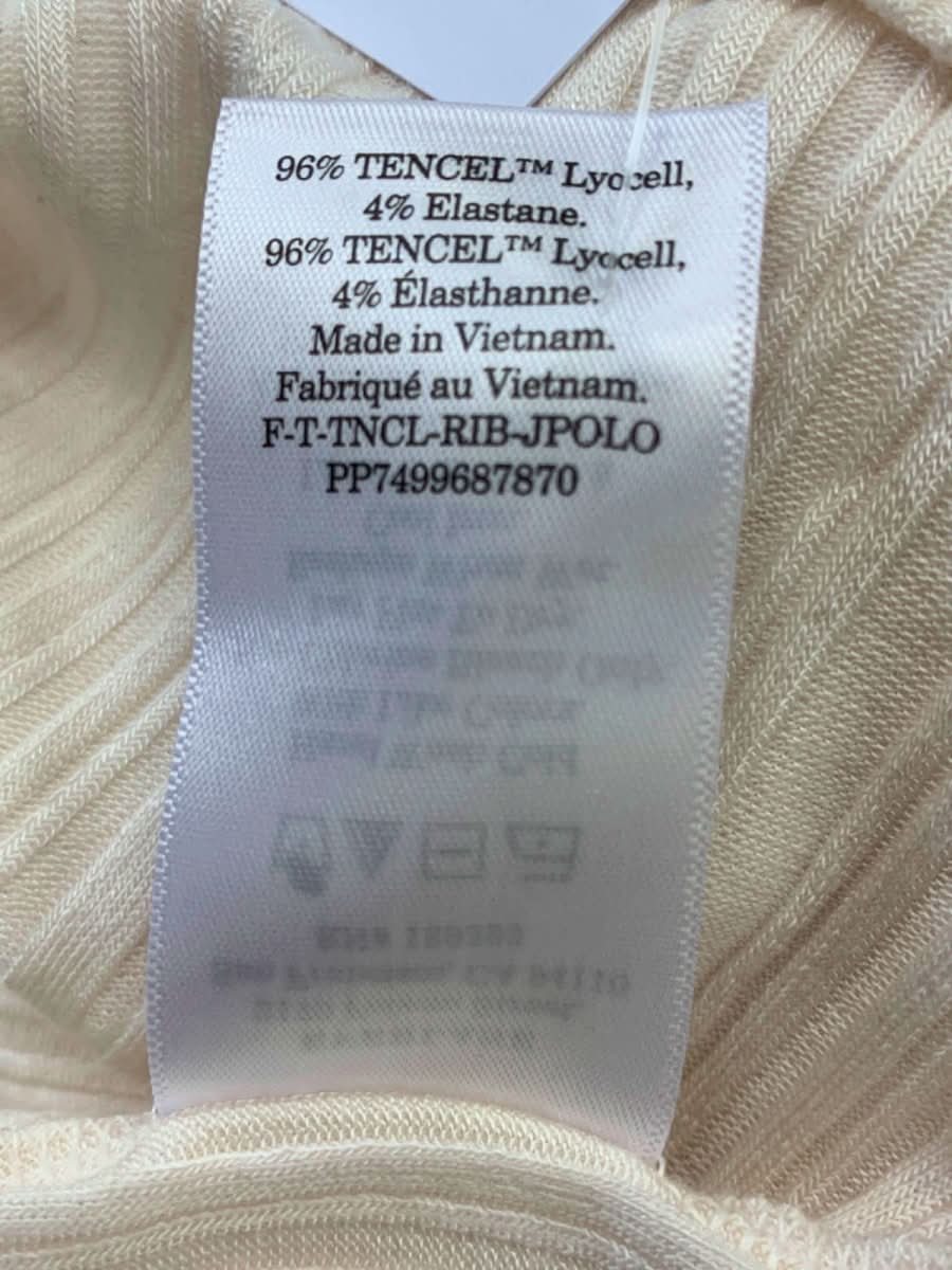 Everlane Cream Ribbed Polo V - Neck UK S - Reliked