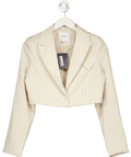Extro & Vert Beige Pinstripe Cropped Blazer UK 8 - Reliked