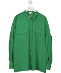 Extro & Vert Green Pleated Oversized Shirt UK 26 - Reliked