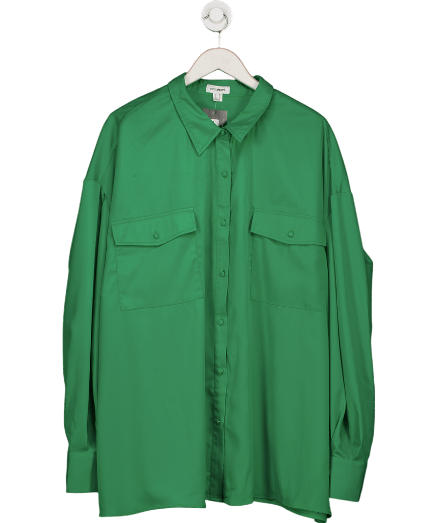 Extro & Vert Green Pleated Oversized Shirt UK 26 - Reliked