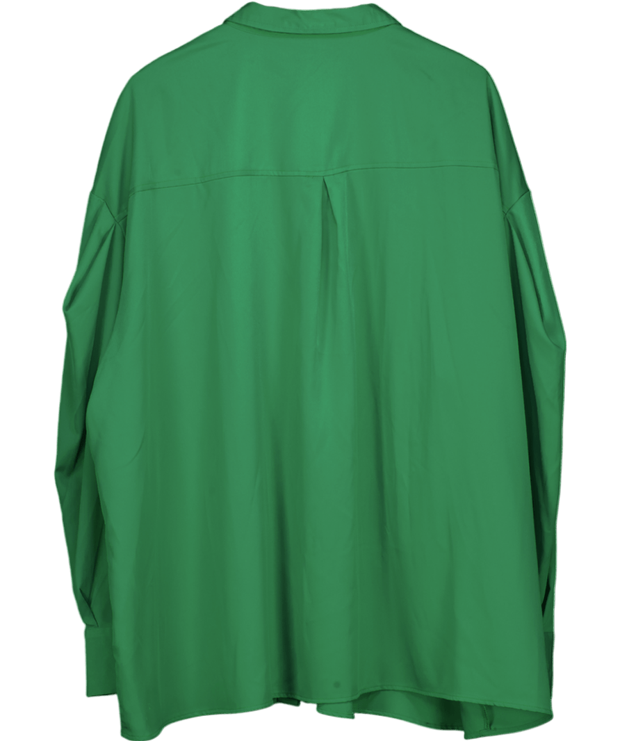 Extro & Vert Green Pleated Oversized Shirt UK 26 - Reliked