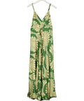 EYA COLLECTION Green Print Maxi Dress UK S - Reliked