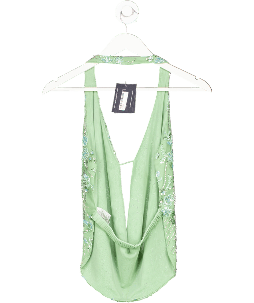 EZILI SWIM Green Mojave Beaded Halterneck Top One Size - Reliked