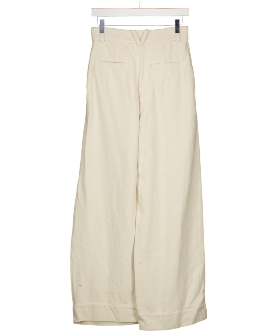 & Other Stories Cream Press-crease Trousers UK 8
