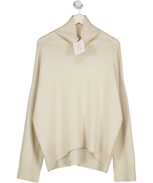 ALMADA LABEL 100% Organic Cashmere Kia Turtleneck Sweater, Cream UK M