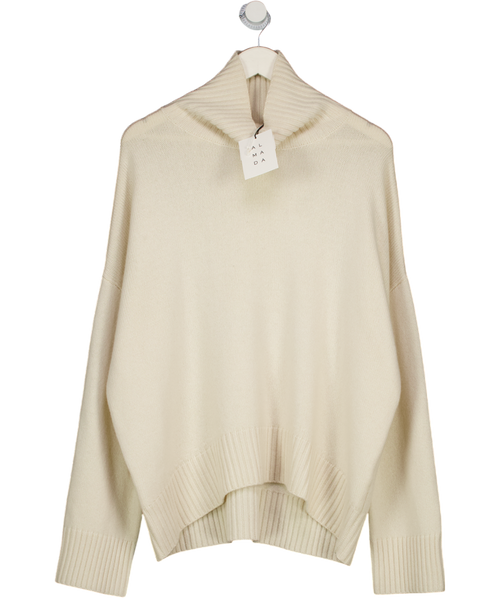 ALMADA LABEL 100% Organic Cashmere Kia Turtleneck Sweater, Cream UK M