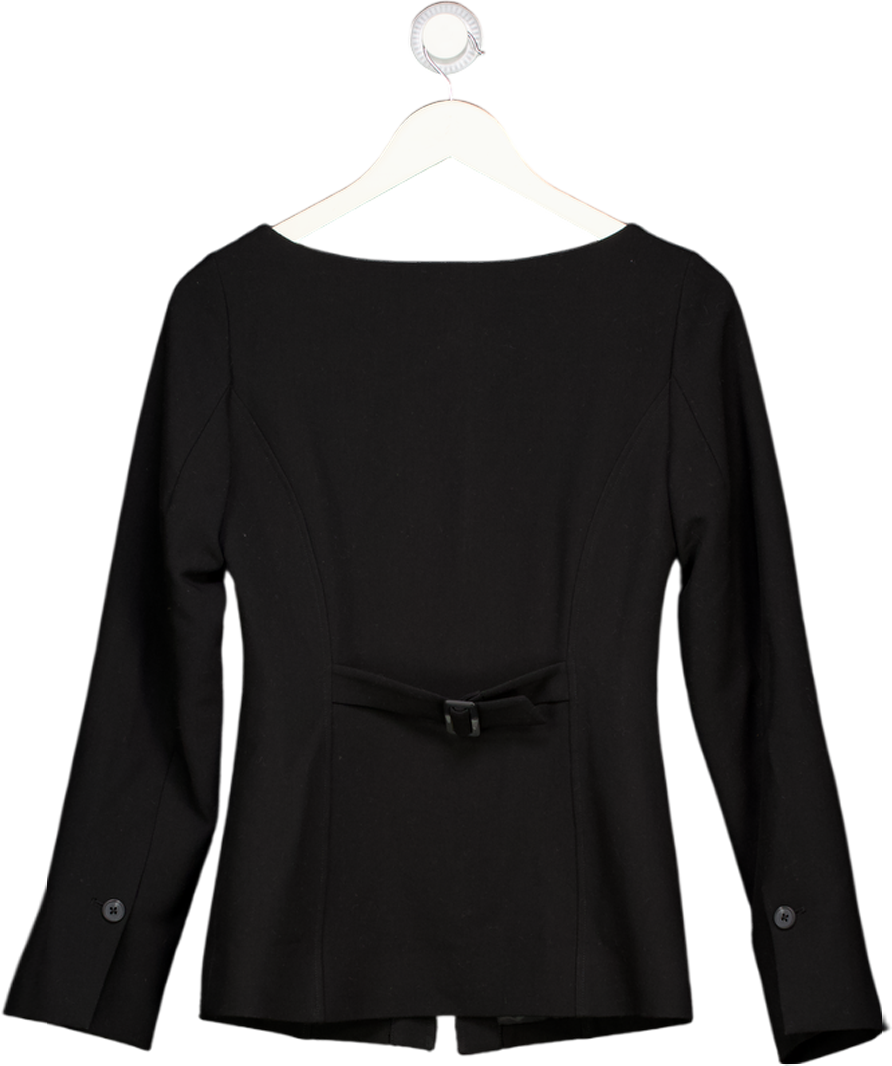 ALIGNE Black Emily Scoop V Neck Waisted Blazer UK 8