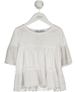 Tartine et Chocolat White Tiered Broderie Lace Trim Top 6 Years