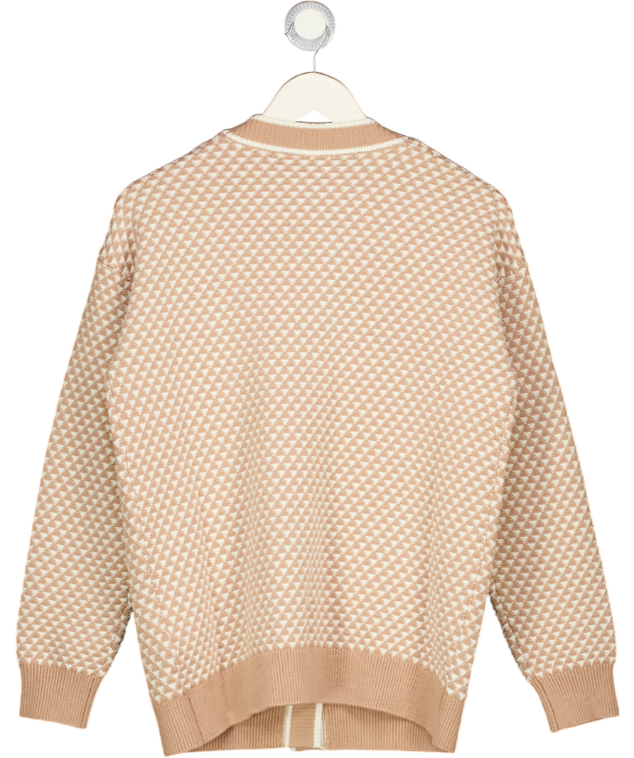 VARLEY Light Taupe Beige Tarran Stitch Knit Cardigan UK XS