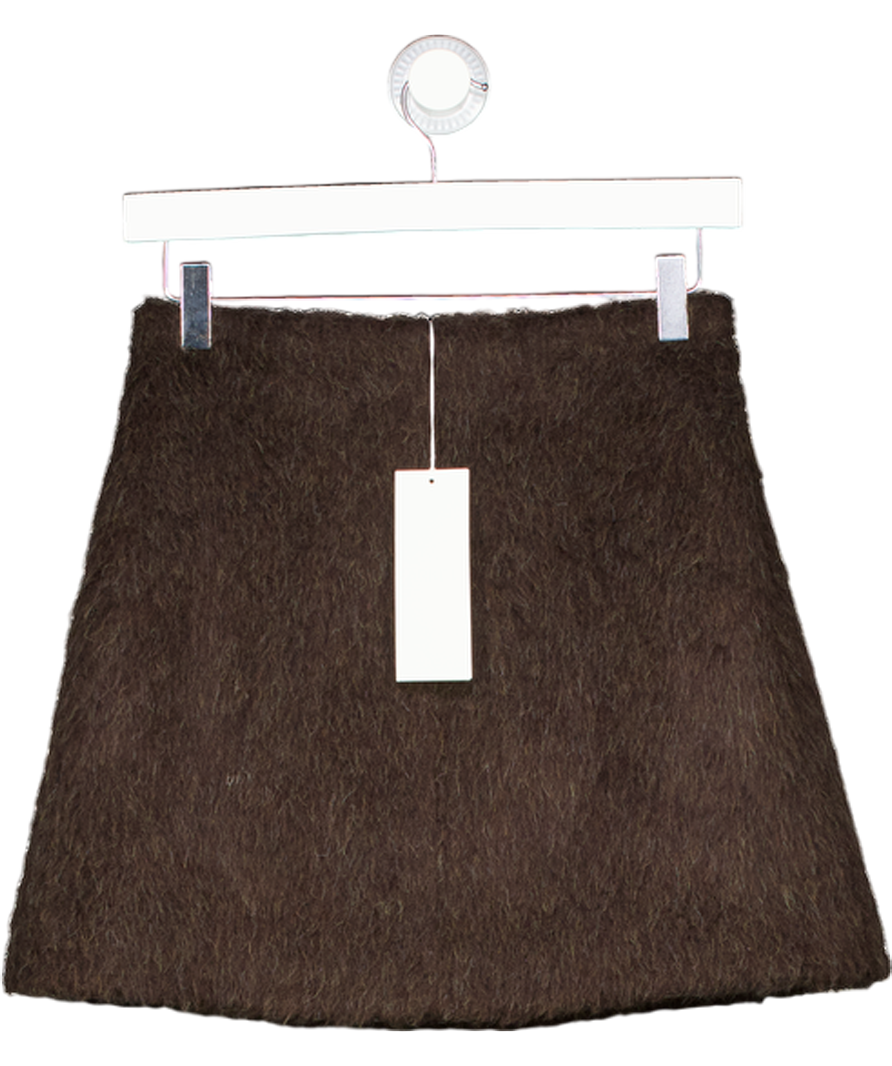 ARKET Chocolate Brown Wool-alpaca Blend Skirt UK 6