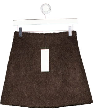 ARKET Chocolate Brown Wool-alpaca Blend Skirt UK 6