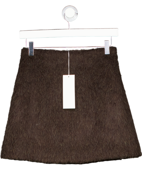 ARKET Chocolate Brown Wool-alpaca Blend Skirt UK 6