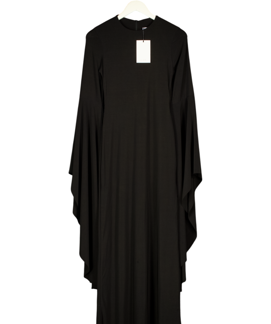 CLUB L LONDON Modena Black Waterfall Sleeve Maxi Dress UK 8