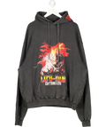 LU'U DAN Grey Oversized Printed Hoodie UK M