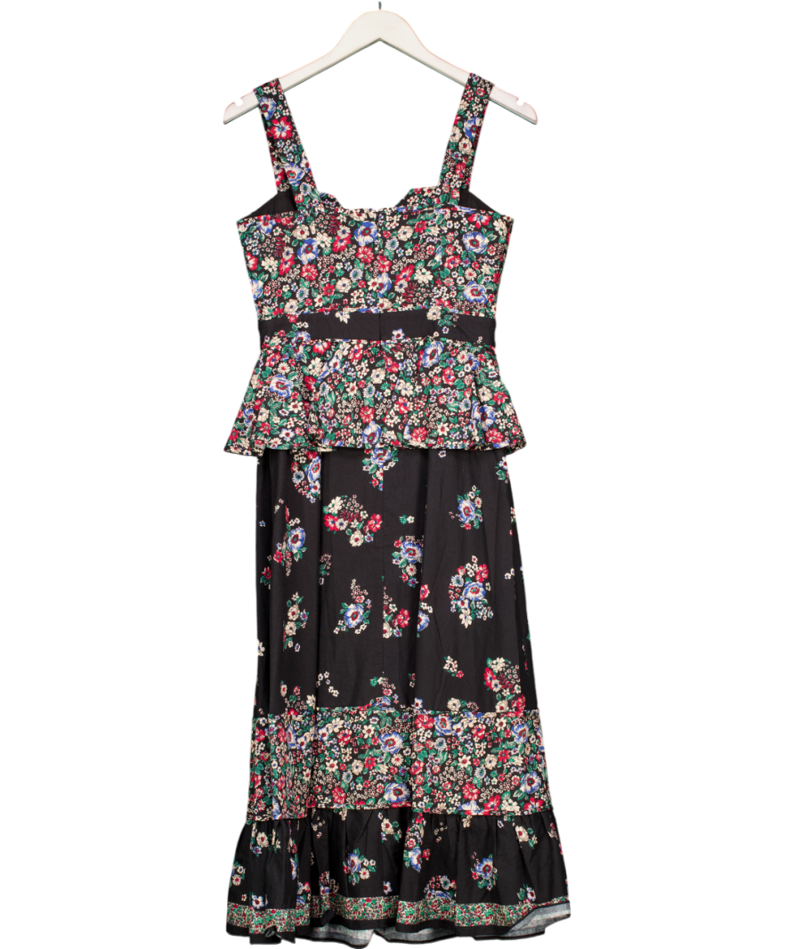 PROBLEM NO PHOTOS -CHECK SIZE IS NOT USA `Hunter Bell NYC Black Lacey Floral Peplum Midi Dress UK 6