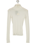 THE COUTURE CLUB Cream Ribbed Roll Neck Top UK 8