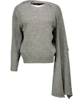 JDY Scarf Detail Knitted Jumper In Dark Grey UK XS