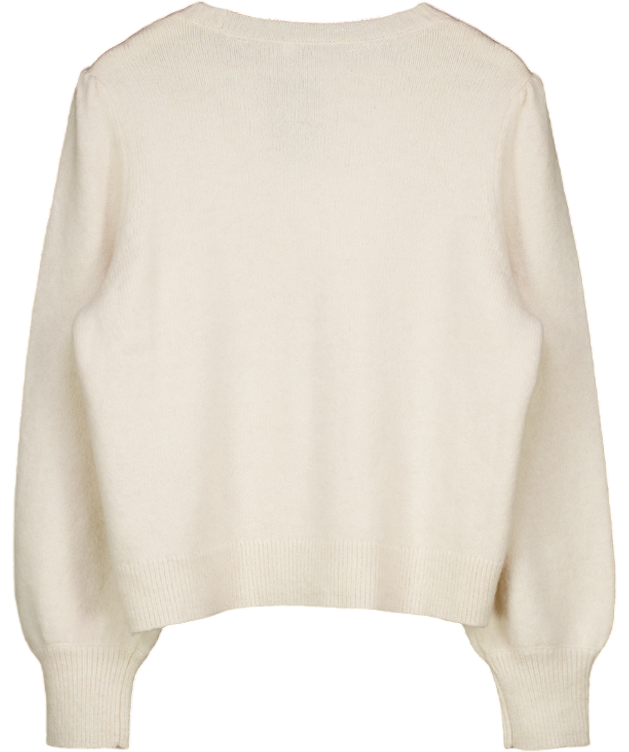 Mint Velvet Cream Butter Yellow Lace Hem Jumper UK XL