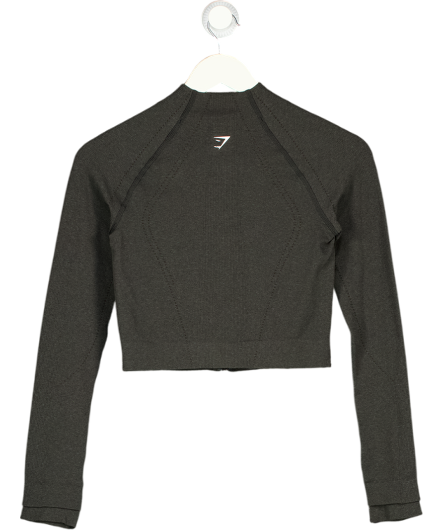 GYMSHARK Grey Long Sleeve Zipped Track Jacket UK S