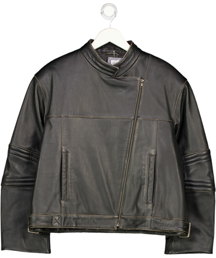 Camilla And Marc Black Vertex Leather Jacket UK XS/S