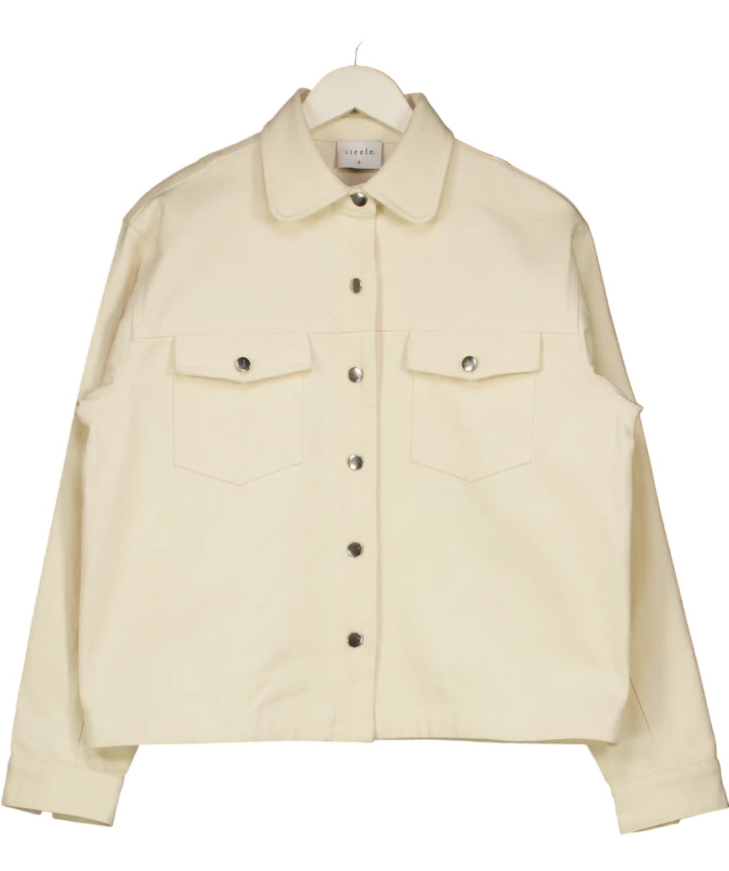 STEELE. Cream Denim Jacket UK S