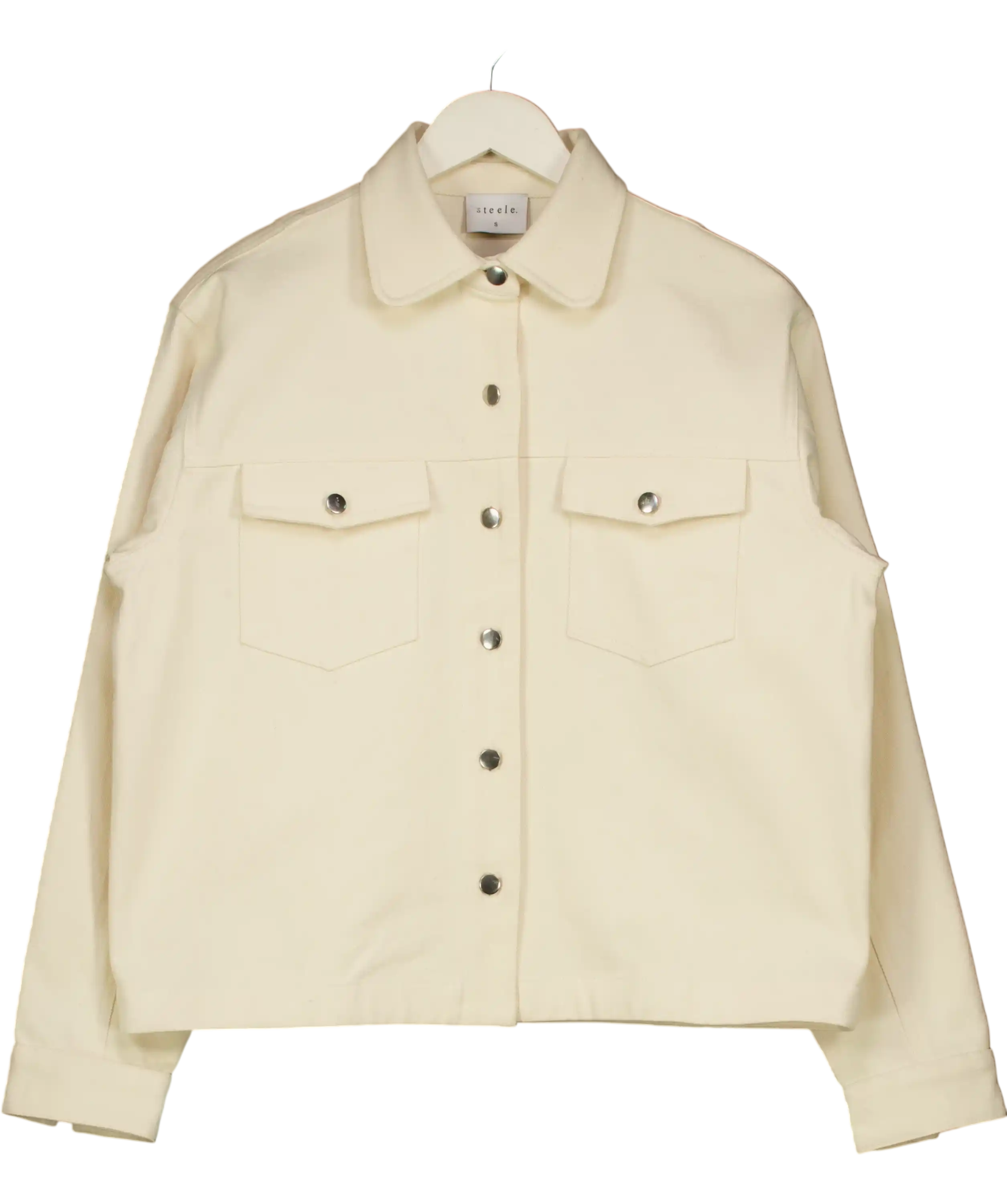 STEELE. Cream Denim Jacket UK S