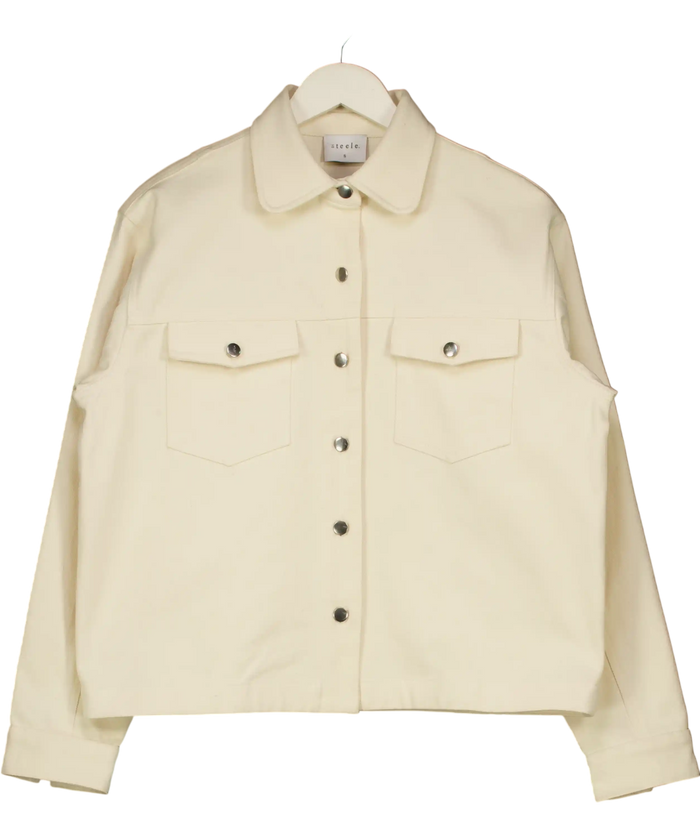STEELE. Cream Denim Jacket UK S