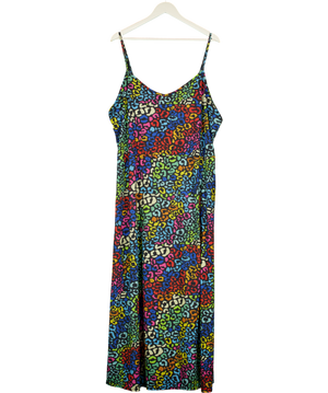 Limited Collection Black / Multi Jersey Leopard Maxi Dress UK 22