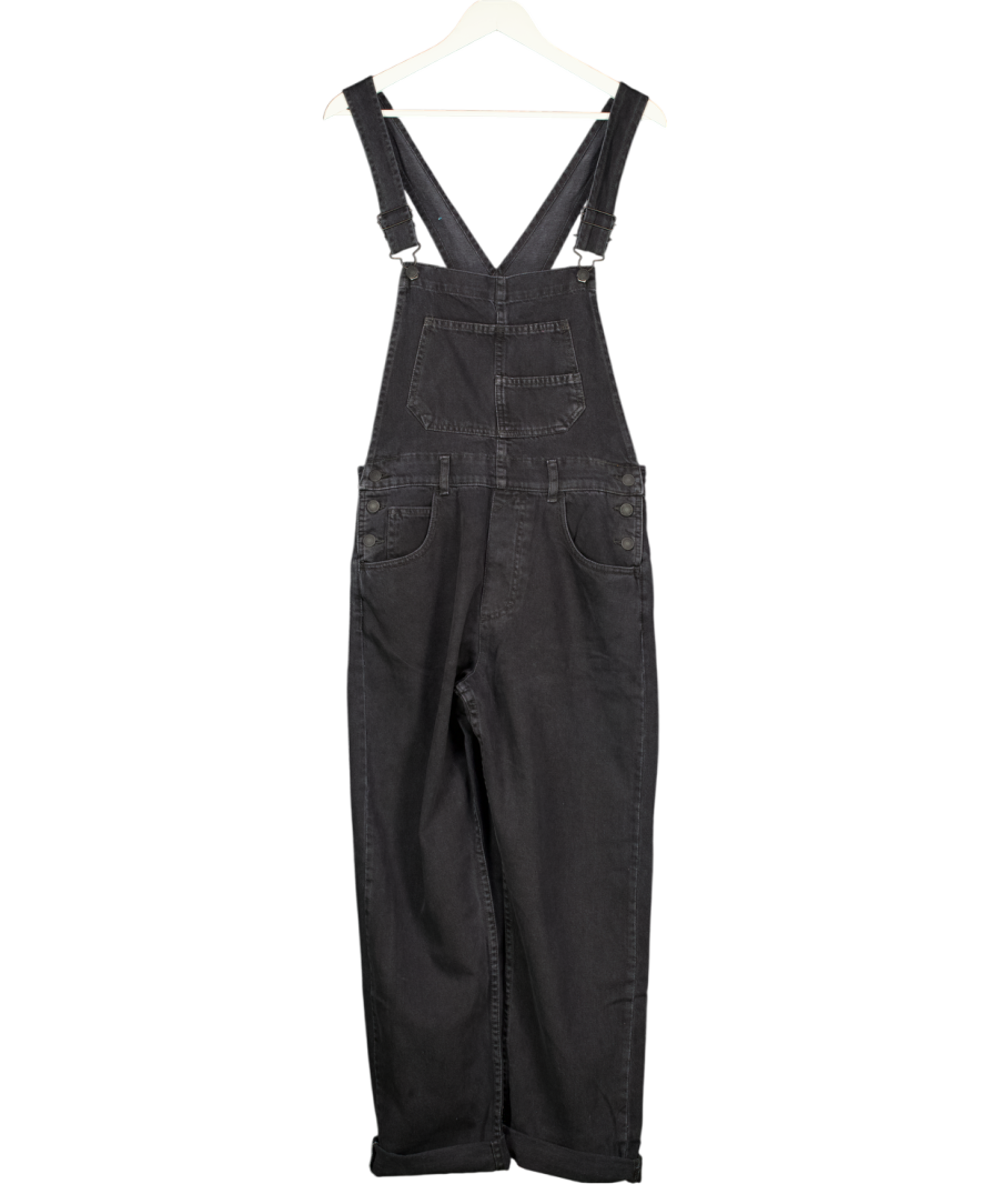 FREE PEOPLE X We The Free Ziggy Black Wash Denim Overall Dungarees UK XS