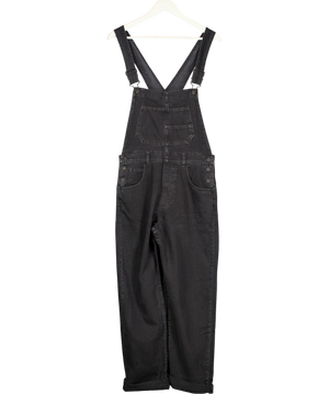 FREE PEOPLE X We The Free Ziggy Black Wash Denim Overall Dungarees UK XS