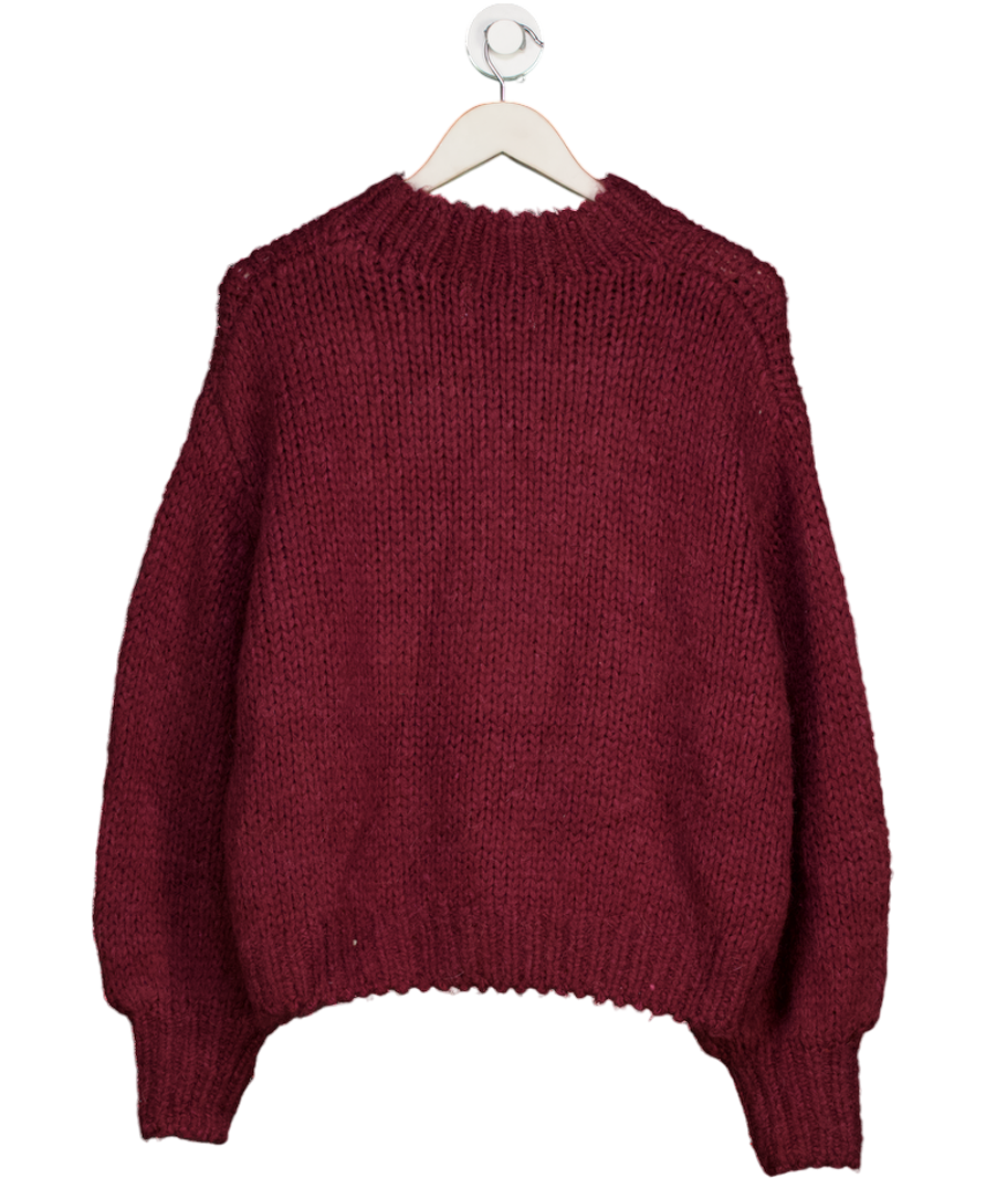 THE WOLF GANG Red Filipa Wool / Mohair Blend Swirl Knit Sweater UK M/L